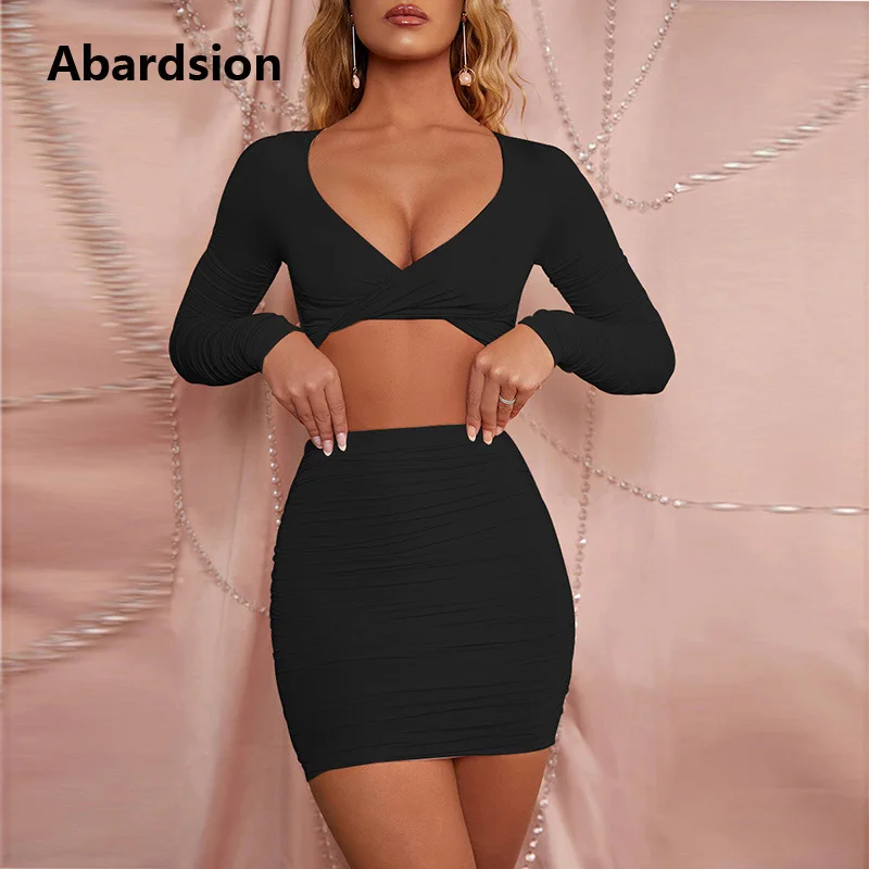 Abardsion женское Бандажное платье комплект из 2 предметов Платья для вечеринок