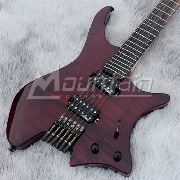 

Mountain headless guitar fanned fret 6string electric guitar alder body flame maple top ebony fret 5 pieces neck free shipping