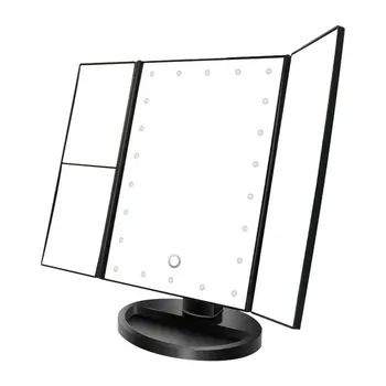 

LED Touch Screen Lights Makeup Mirror Makeup Mirror With LED Light Foldable Touch Screen Tri-Fold Makeup Mirror