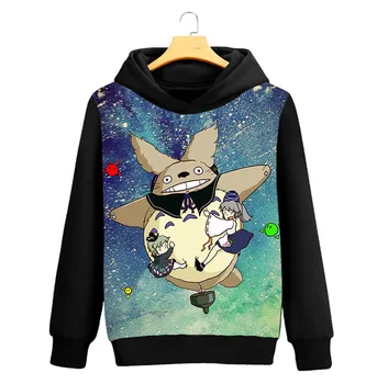 

cosplay Anime My Neighbor Totoro Hoodies Unisex Sweatshirt Black Long Sleeve Jacket Casual Jacket Top Costume
