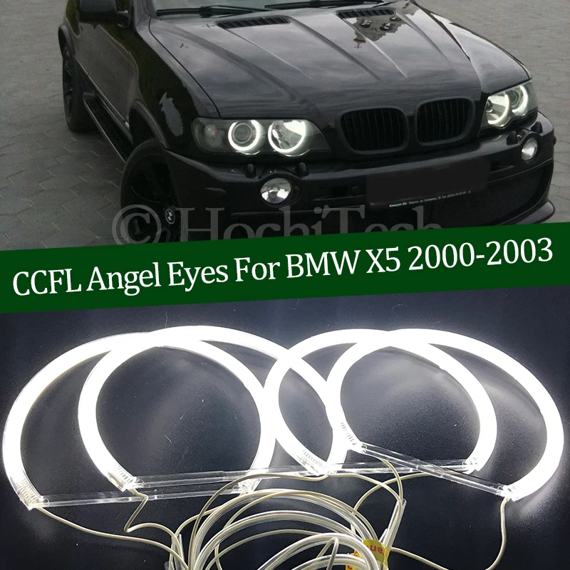 

Hight Quality CCFL Angel Eyes Kit Warm White Halo Ring For BMW X5 E53 Pre facelift 2000 2001 2002 2003 Demon Eye