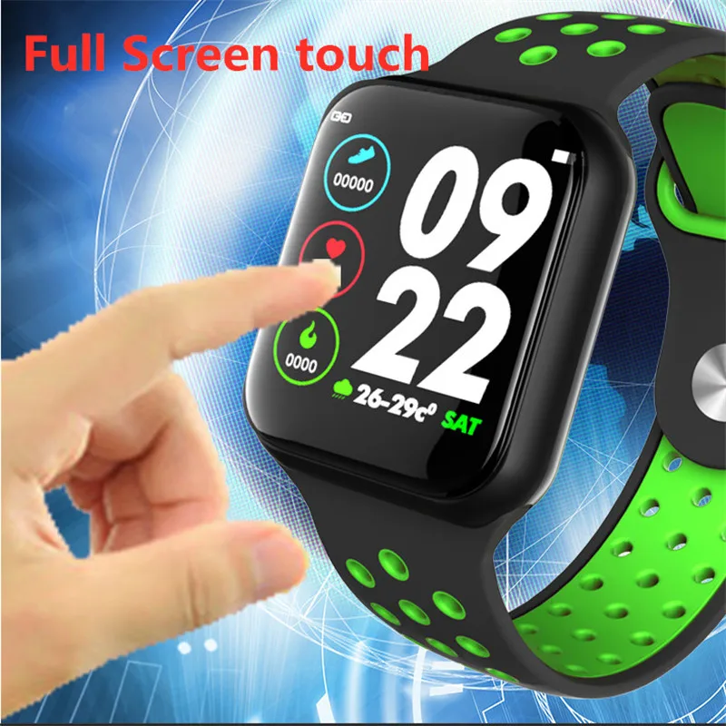 Полный экран сенсорный смарт часы F9 водонепроницаемый с heartrate/кровяное давление Bluetooth smartwatch для Android/iOS Pk DZ09 P68 S226