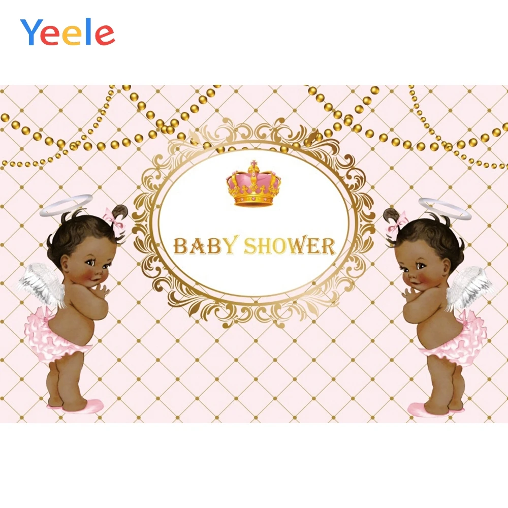 

Little Princess Baby Shower Photophone Golden Crown Girl Bithday Party Customized Photo Backdrop Photo Background Photo Studio