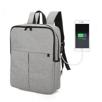 

Men Simple Business Backpack Korean Style Laptop Backpack USB Charging Schoolbag Computer Mochilas