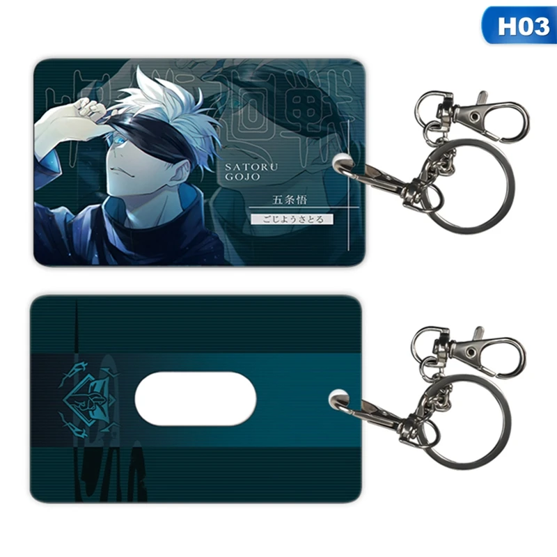 Anime Jujutsu Kaisen Student ID Bus Bank Cards Holder Keychain Case Cover Pendant Toy Prop Decor Cosplay Gift Keyring