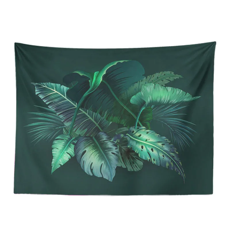 

Green Tropical Wall Hanging Tapestry Leaf Monstera Palm Leaves Beach Mats Hibiscus Flower Sophora Japonica Decorate Living Room