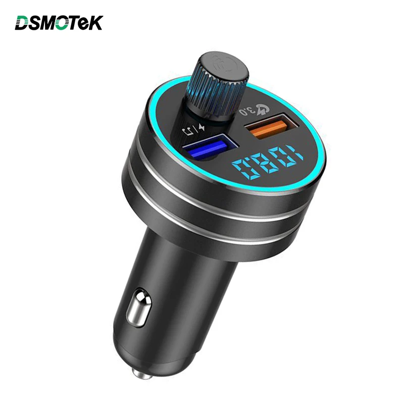 DSMOTEK автомобильный Bluetooth fm-передатчик Автомобильный MP3-плеер двойной USB зарядное устройство для телефона QC3.0 DC 12V Handsfree автомобильный комплект для iPhone Xiaomi