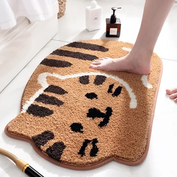 

Cartoon Cat Shape Bath Mat Super Soft Fiber Absorbent Quick-drying Bathroom Non-slip Mat Home Decoration Floor Mat