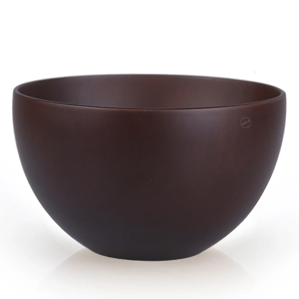 Столовая посуда в японском стиле противоскользящая домашняя простая рисовая супа Деревянная миска - Цвет: Brown