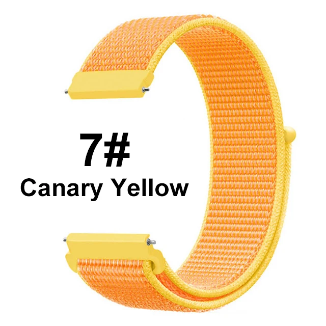 Canary Yellow Ремешок для Galaxy Watch 46 мм, нейлоновый сменный спортивный ремешок для Galaxy Watch 42, застежка для браслета на липучке для активных часов 2 1 - Цвет ремешка: Canary Yellow
