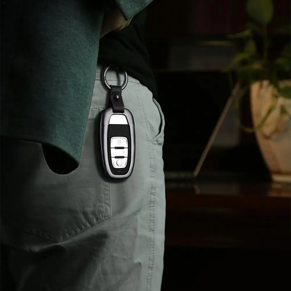 Key COVER Aluminum Alloy Smart Remote Key Case Keychain Scratches And Damage Car Accessories For Audi Q5 Q7 A4L A6L R38