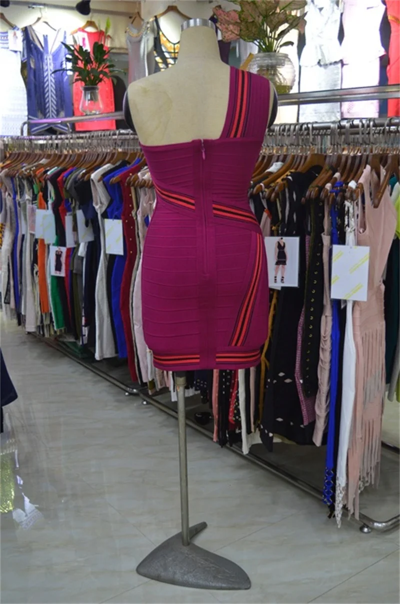 Мода на одно плечо, без рукавов Бандажное платье для вечеринок и клубов Vestidos сексуальное женское облегающее мини вязаные платья лето цвет красного вина синий