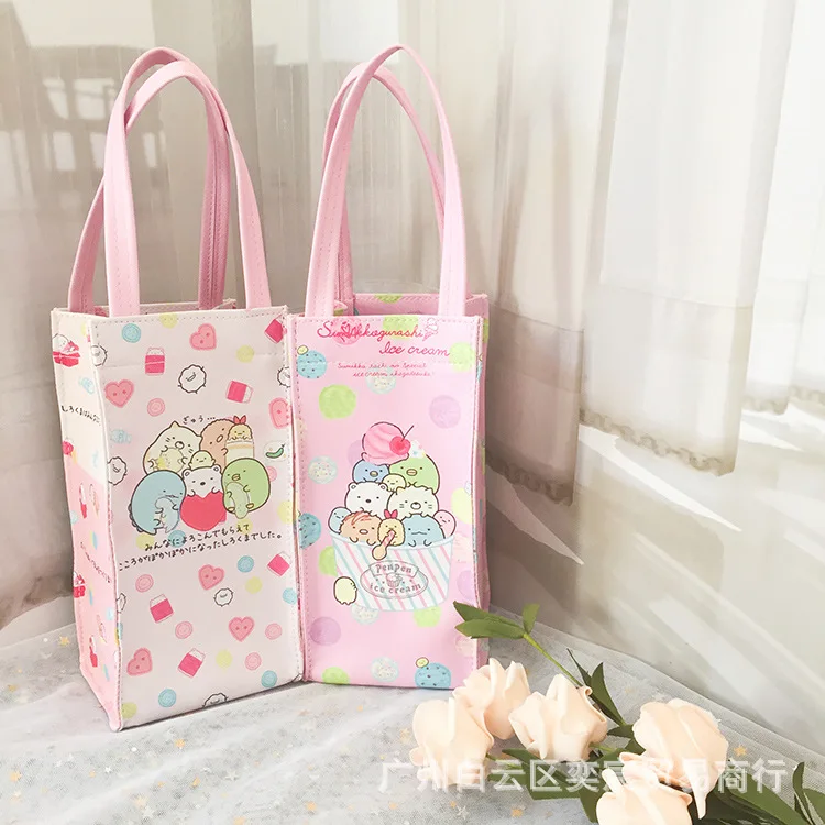 Sumikko gurashi модные Переносные сумки для обедов, мультяшная бутылка для воды, сумка-тоут, теплая сумка для хранения, подарки для женщин и девочек, новинка