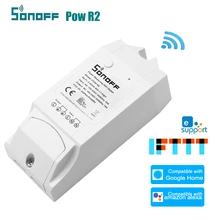 SONOFF WiFi Интеллектуальный переключатель Pow R2 ITEAD поддержка eWelink приложение беспроводной совместим с Google-Home Amazon-Alexa