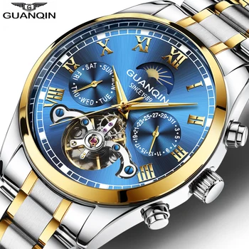 

Guanqin 2020 Luminous Watch Male Mechanical Watch Automatic Tourbillon Waterproof Mens Watch Calendar Date Relogio Masculino