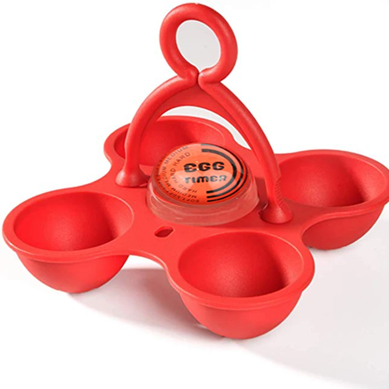 

ULKNN FDA Creative Silicone Egg Timer Silicone Forms Eggs Molds Kitchen Helpers Eco-Friendly Kitchen Tools Red Color 148g