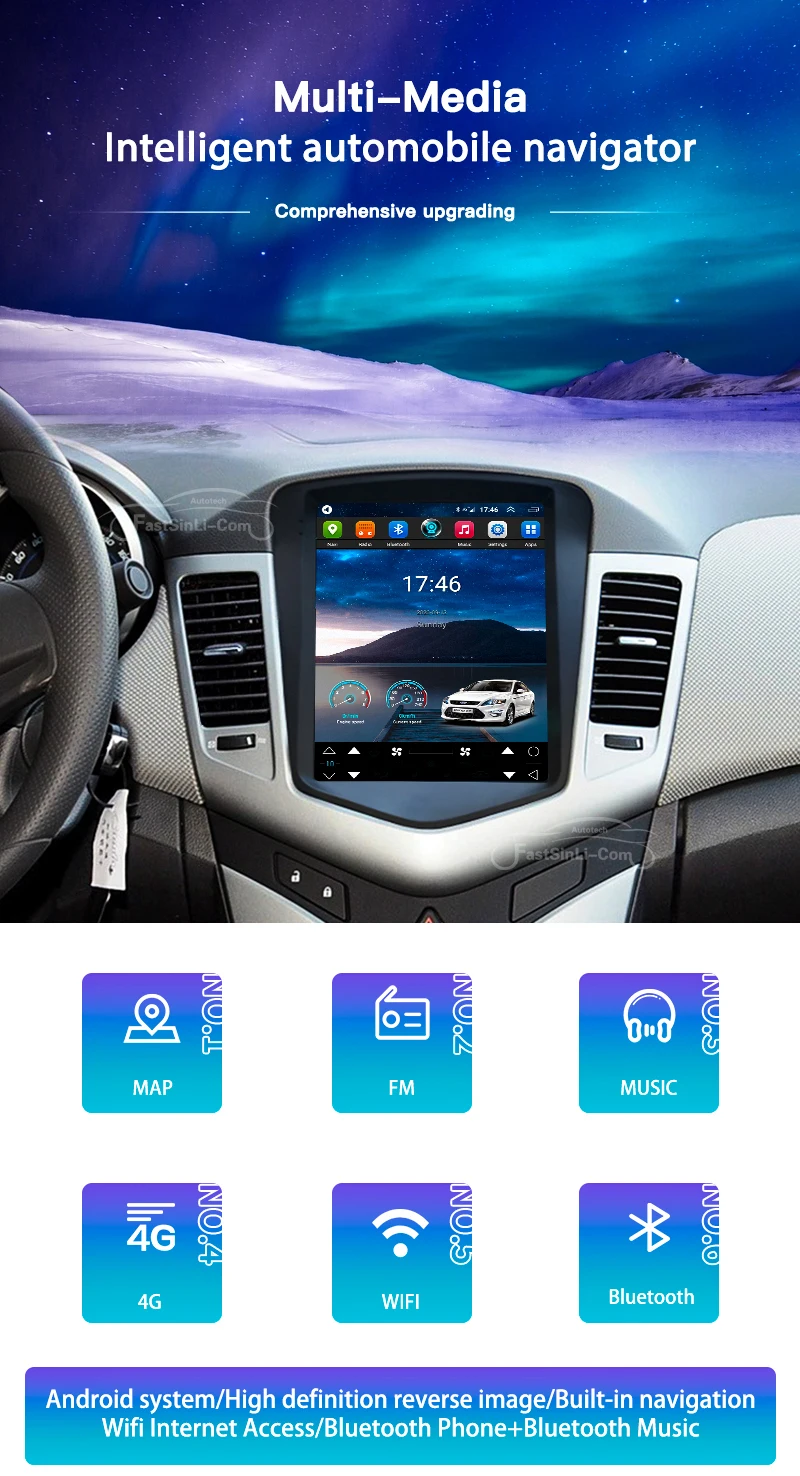 Автомагнитола для Chevrolet Cruze J300 сенсорный экран в стиле Tesla 2009 2014 радио