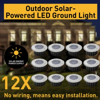 

Waterproof Solar Powered Ground Light Garden Stainless Steel LED Lights Buried Solar Lamp For Home Yard Outdoor Garden Lawn