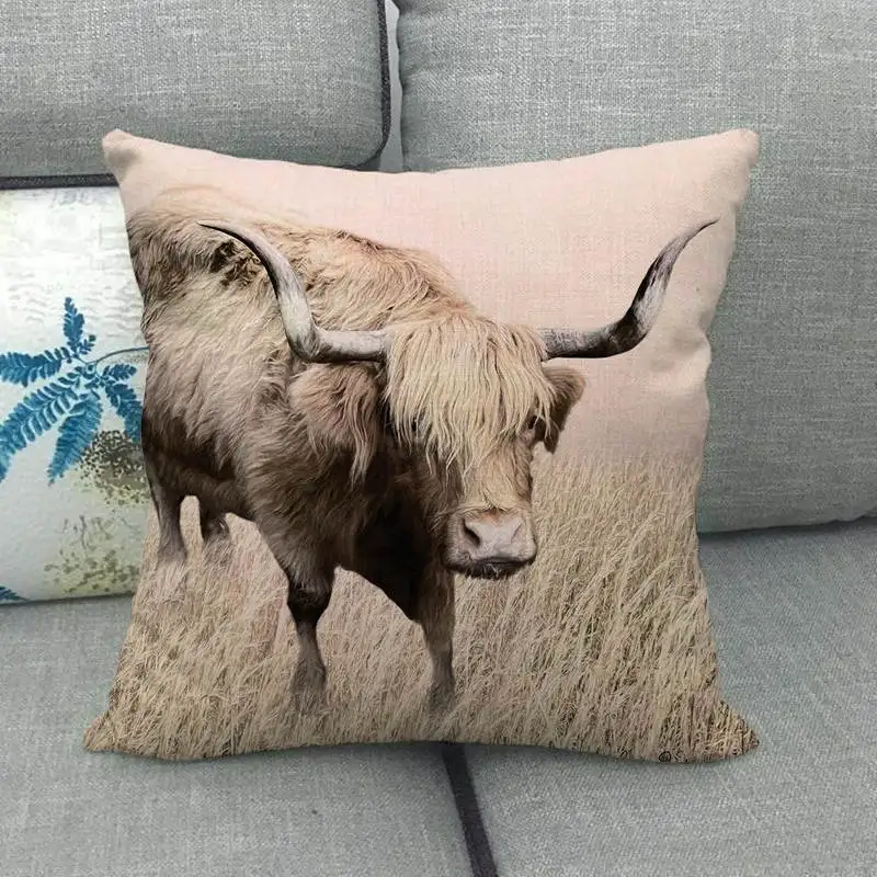 45 см* 45 см ферма корова дизайн лен/хлопковая подушка для дивана Чехлы диванная подушка крышка декоративная подушка для дома