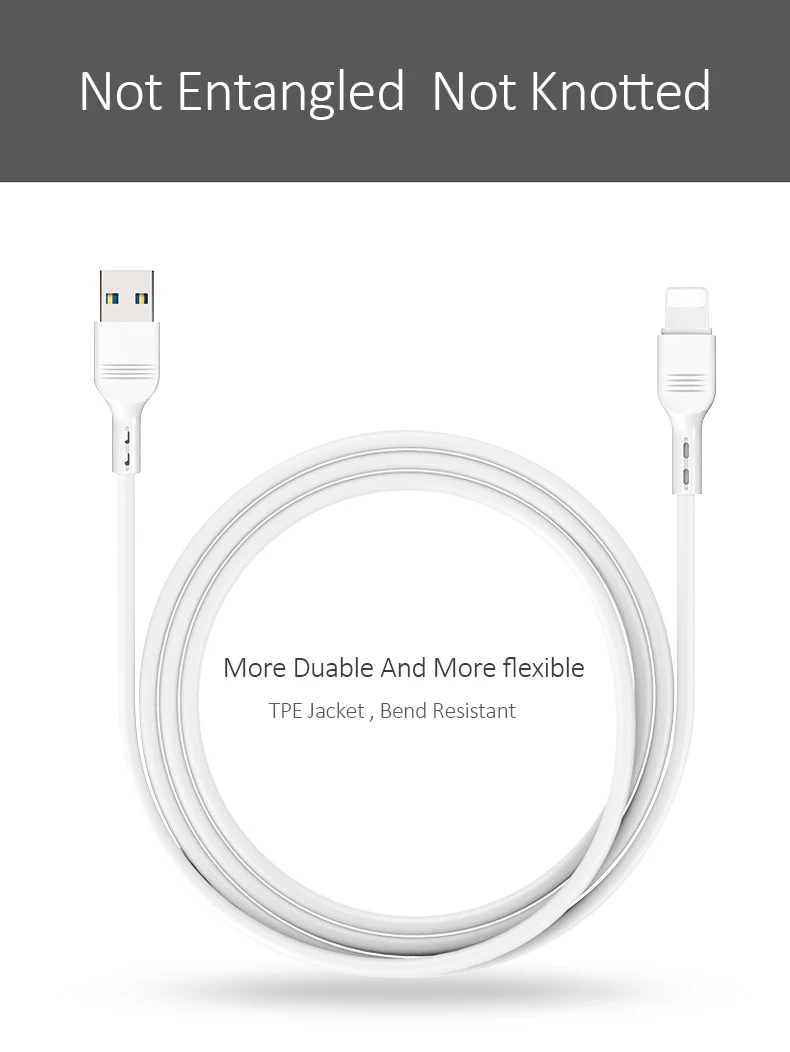 USB Cable For iPhone Charger Fast Data Charging Mobile Phone Cable For iPhone Xs Max Xr X 11 8 7 6 6S 5 5S iPad Wire Cord