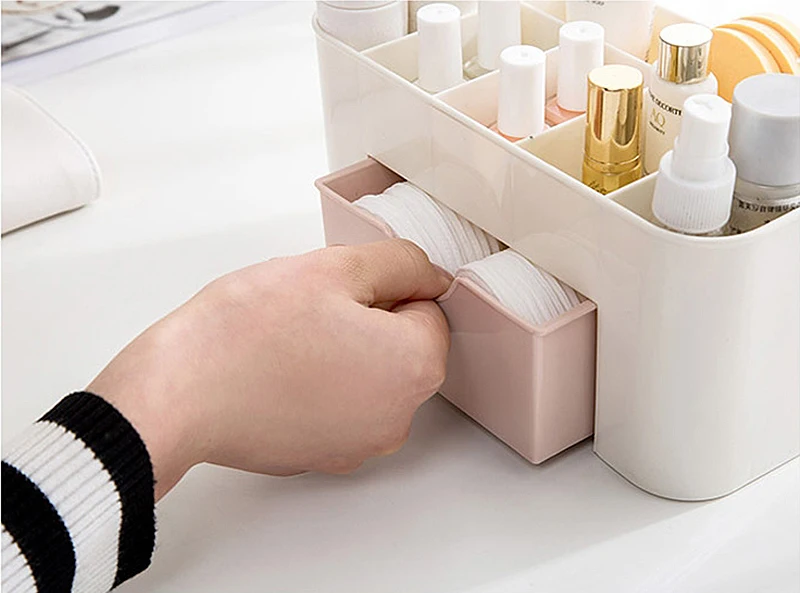 Пластик макияж коробка для хранения косметичка-органайзер футляры для губной помады разное случае мелкие предметы Box Настольный Органайзер