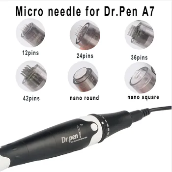

10pcs Derma Pen Needles Bayonet A7 Cartridge 9 12 24 36 42 Pin 3D Micro Nano Round Needle Tip For A7 Auto Microneedle Derma Pen