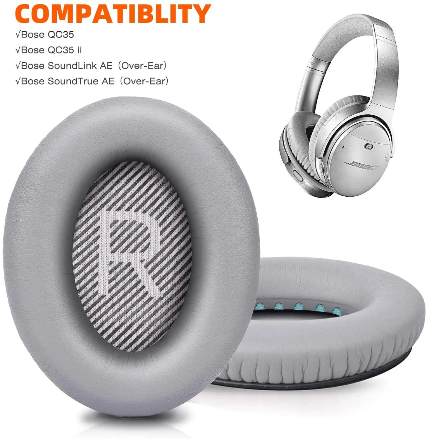 Cuscinetti Auricolari Premium Compatibili Con Le Cuffie Bose Silenzicomfort 35 Silent Comfort 35 Ii. Pelle Proteica Premium