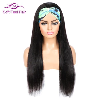 

Straight Headband Wig Human Hair For Women Glueless Brazilian Scarf Wig Remy Machine Made Ombre Human Hair Wigs Soft Feel Hair