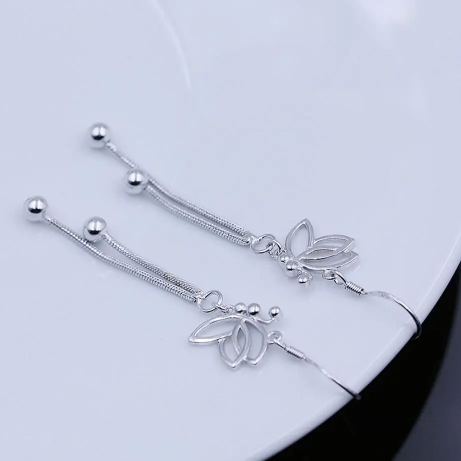 여성을위한 나비 긴 술 비즈 드롭 귀걸이 Boucle d' oreille oorbellen S-E65