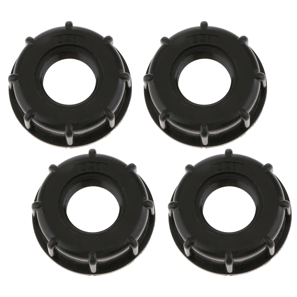 4pcs Water Tank Connector Bulkhead Tank Fitting, (1inch) IBC Tote Tanks Drain Adapters - Thick Thread