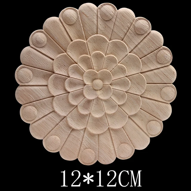 European Retro Floral Rose Wooden Furniture Decoration Accessories Cabinet Wood Decal Wood Craft Wood Applique Onlay Unpainted B137-3