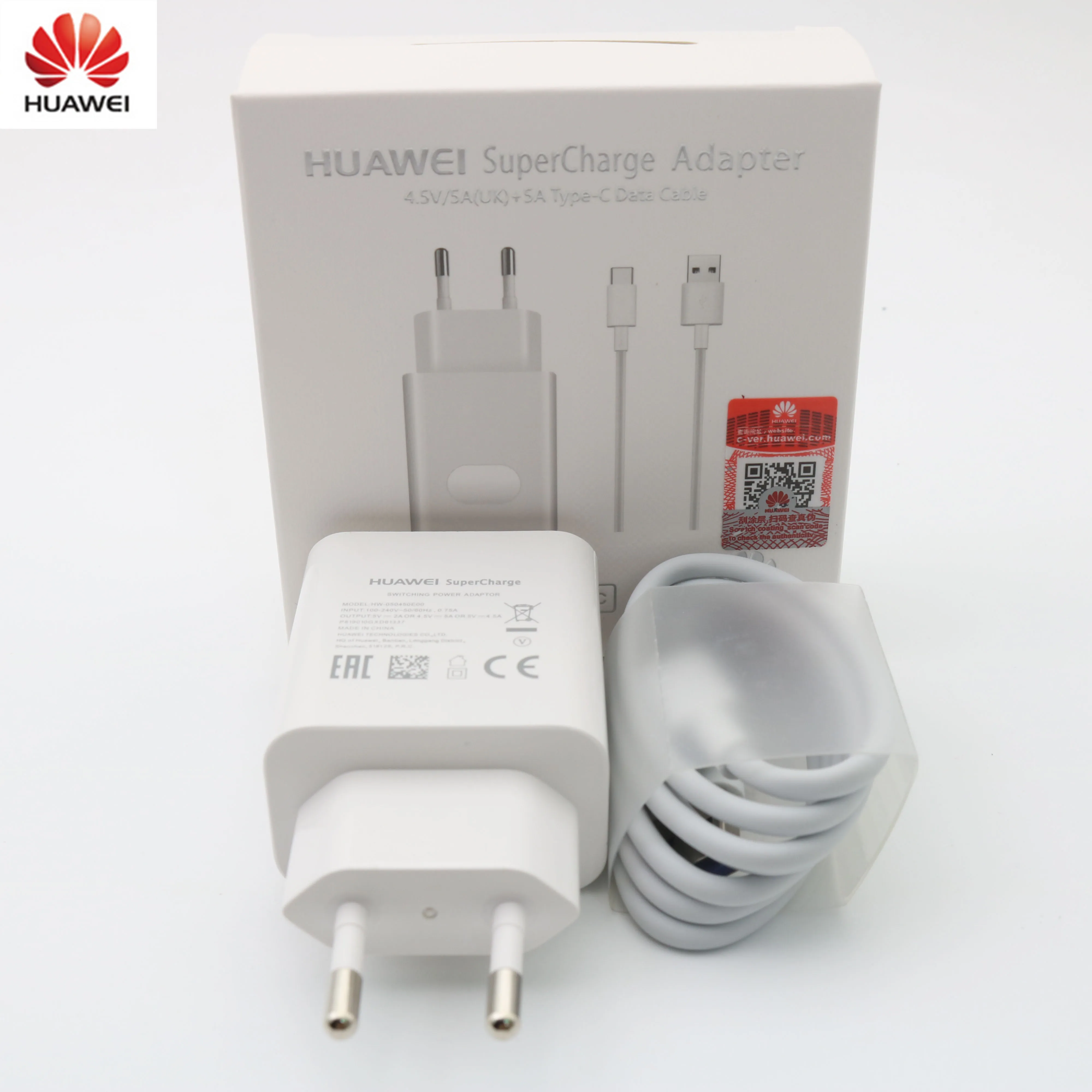 HUAWEI Оригинальное быстрое зарядное устройство mate 9 10 mate 20 Pro P20 Supercharge Быстрый дорожный настенный адаптер 4.5V5A/5V4. 5A type-C 3,0 USB кабель