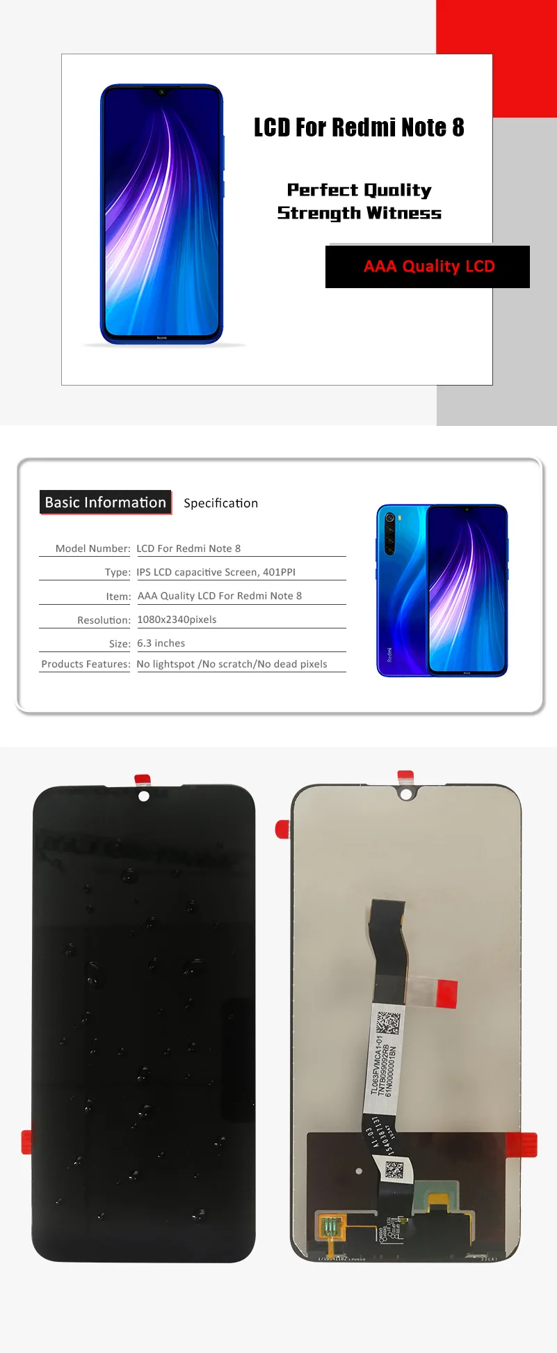 10-Touch AAA качественный ЖК-дисплей для Xiaomi Redmi Note 8 ЖК-экран для Redmi Note8 Pro ЖК-экран
