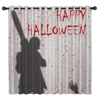 

Halloween Chainsaw Killer Picture Window Treatments Curtains Valance Window Curtains Dark Living Room Outdoor Drapes Indoor