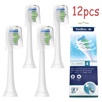 

12Pcs/lot TOOTH BRUSH HEADS +Cap For HX6100 HX6150 HX6411 HX6431 HX6500 HX6511 HX6530 HX6711 HX6730 HX6731 HX6732 HX6780