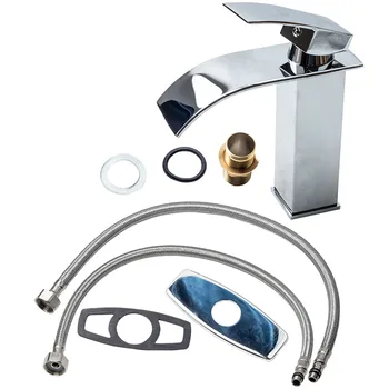 

Waterfall Bathroom Faucet Single Handle/Hole Bath Sink Faucet Chrome Mixer Tap