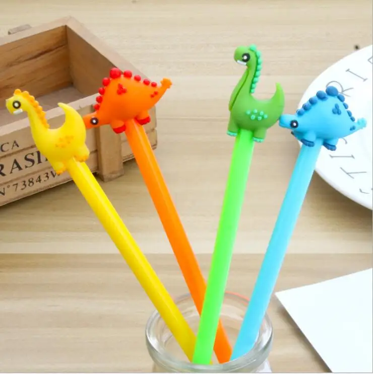 

24pcs/lot 18cm Novelty Dinosaur School Black Ink Writing Gel Pens Study Materials Kids Birthday Party Favor Office Goodie