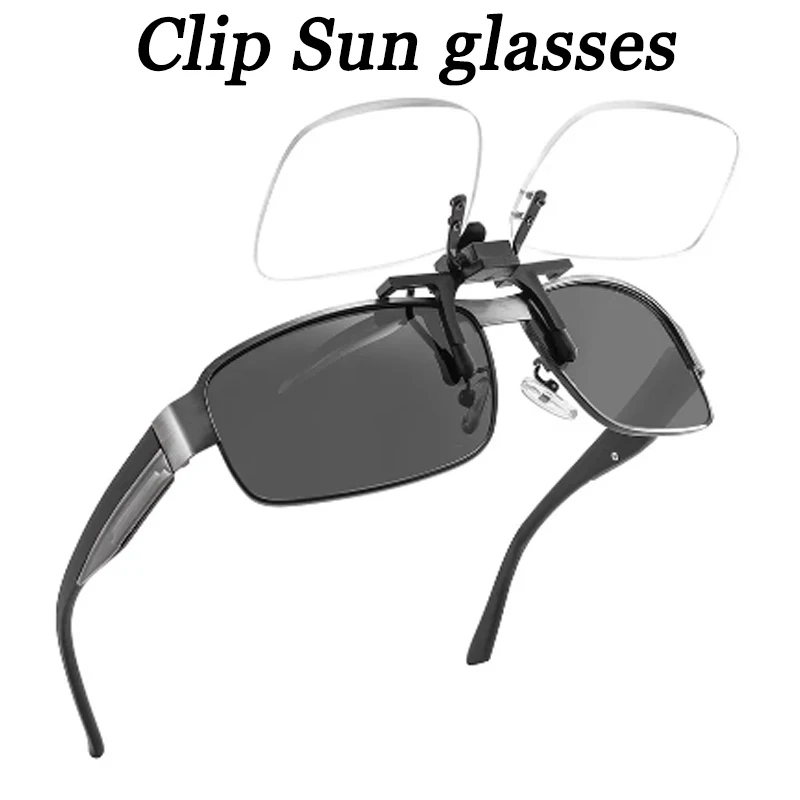 Polarized Clip-on Sunglasses Flip Up Over Prescription Glasses Anti-Glare  UK