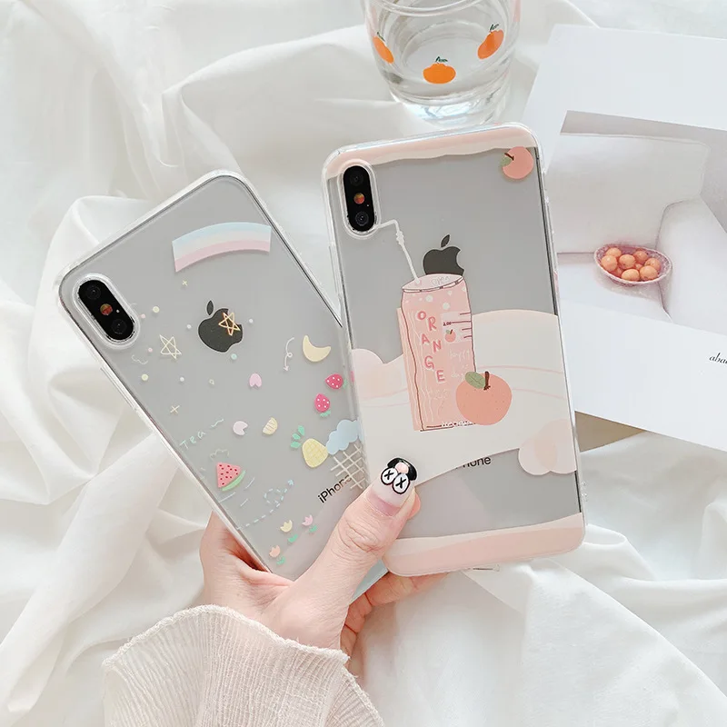 INS мультфильм хипстер летний день iPhone X MAX чехол для телефона 8plus iPhone X/7 P/6 S/X R применимый женский