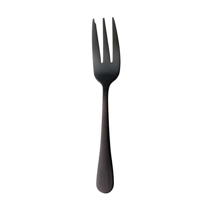 Black 1pc 1 шт. вилка для торта из нержавеющей стали вилки для фруктов тарелки для салатов маленькая Радужная вилка Полезная Десертная Вилка для закуски посуда вечерние инструменты - Цвет: Black 1pc