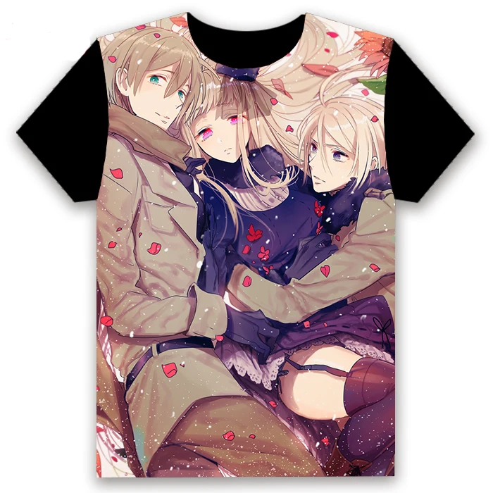 Футболка аниме Hetalia: Axis Powers Ludwig Артур Киркланд Косплей короткий рукав топы унисекс Повседневная Черная футболка Летняя забавная рубашка
