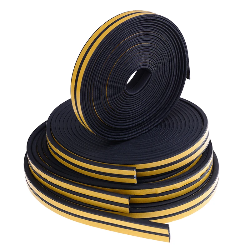 10m E/D/P/I Type Self Adhesive Foam Rubber Weatherstrip Doors Window Soundproof Seal Strip Sealed Door Collision Strip 2m Seal