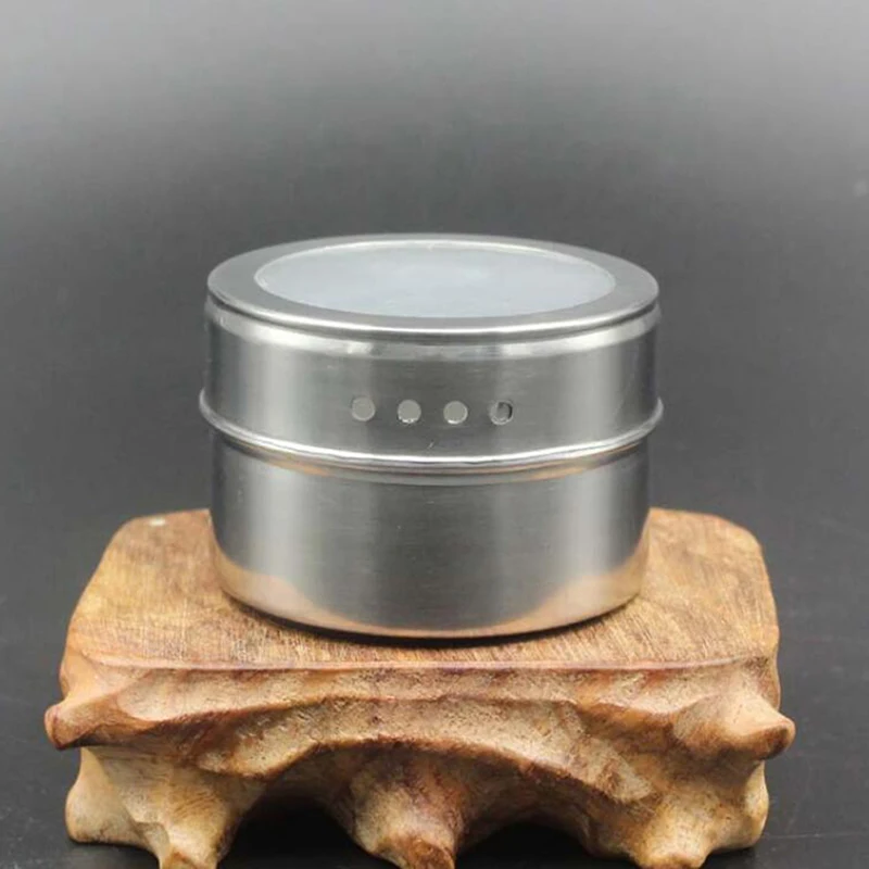 Castor Stainless Steel Salt Pepper Shaker Set Odor-Free Spice With Stand Condiment Box Cooking Seasoning Bottle Kitchen Tools
