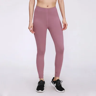 soft pink Женская одноцветная бесшовная высокая эластичность, колготки для бега, дышащие, быстросохнущие, женские, высокая талия, для фитнеса, спорта, тренировки, обтягивающие штаны - Цвет: soft pink