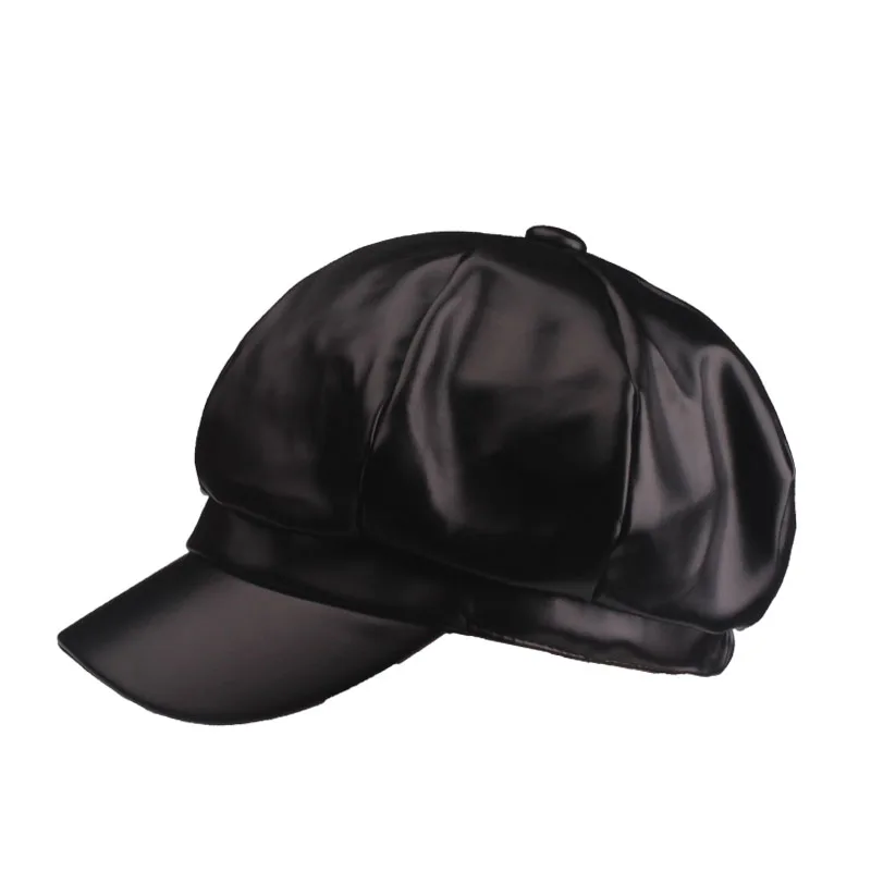 [YARBUU] бренд из искусственной кожи восьмиугольная кепка Женская snapback модная Высококачественная Осенняя шапка аксессуары для отдыха