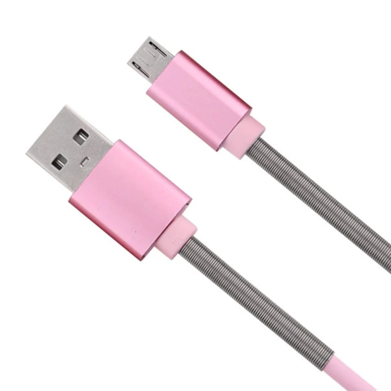 USB к Micro USB кабель для быстрой зарядки передачи данных полупружинный кабель для Android мобильного телефона