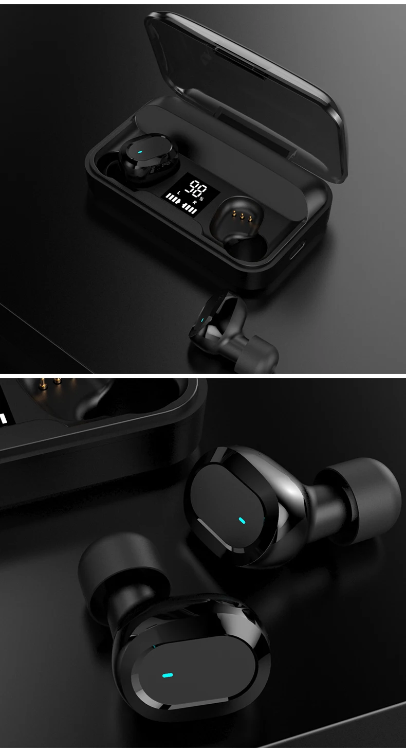 V5.0 Bluetooth стерео гарнитура беспроводной IPX6 Водонепроницаемый сенсорный наушник 3300 мАч светодиодный аккумулятор с цифровым дисплеем type-c зарядная коробка