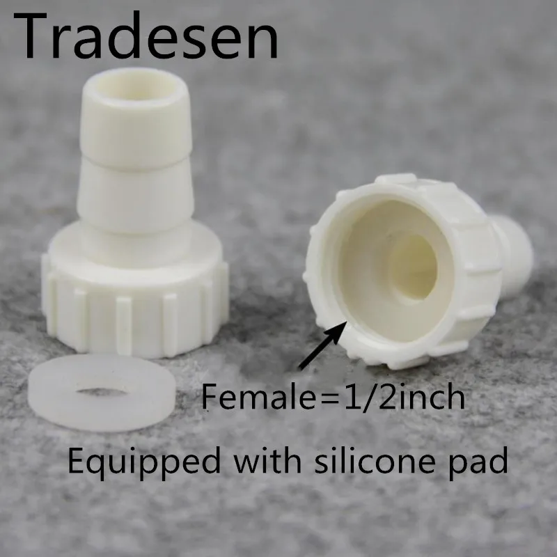 with Silicone Gasket 5 шт. G1/2 резьба для 4~ 20 мм PE прямые разъемы Капельное орошение аквариум воздушный шланг для насоса суставы+ силиконовая прокладка - Цвет: with Silicone Gasket
