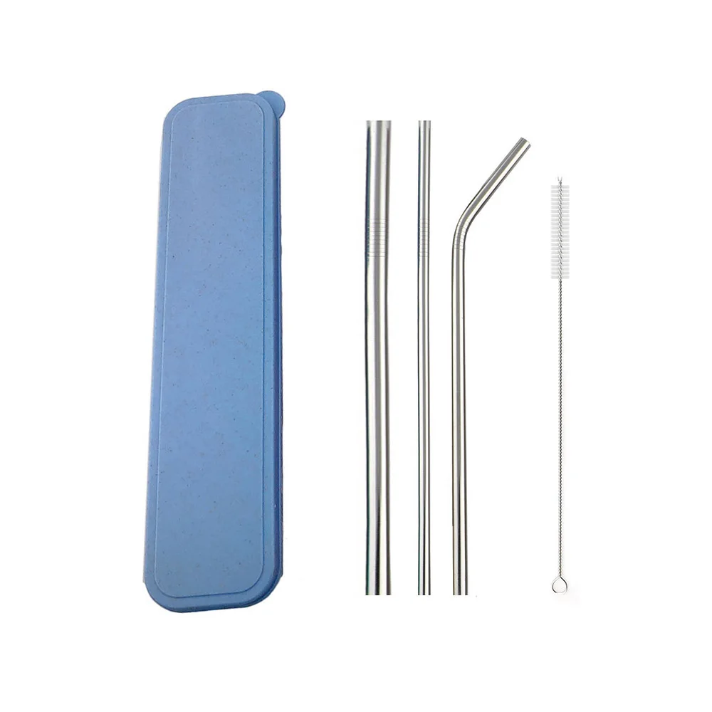 5Pcs Silver set 5 шт./компл. металлические многоразовые, для питья соломы 304 соломка из нержавеющей стали шириной 12 мм соломенная Экологичная солома с чистящей щеткой соломенная коробка - Цвет: 5Pcs Silver set