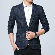 Качественный модный брендовый мужской пиджак, Осенний приталенный пиджак на одной пуговице, Теплый Стильный формальный английский пиджак